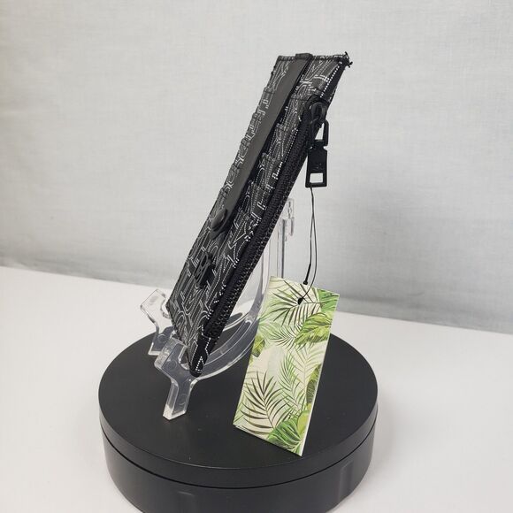 Badgley Mischka Black Credit Card Holder With Tab Vegan Leather Unisex - Picture 8 of 15